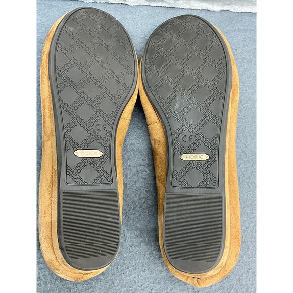 Vionic Cameron Brown Tan Suede Jeweled Orthaheel Slip On Ballet Flat Women 6.5 - Picture 7 of 11